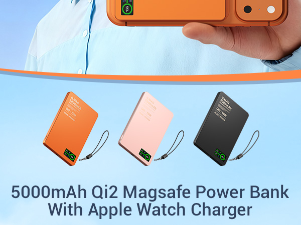 BLACKPAI The World' slim NO.1 with the sameFunctionality Power Bank With Apple Watch Charger