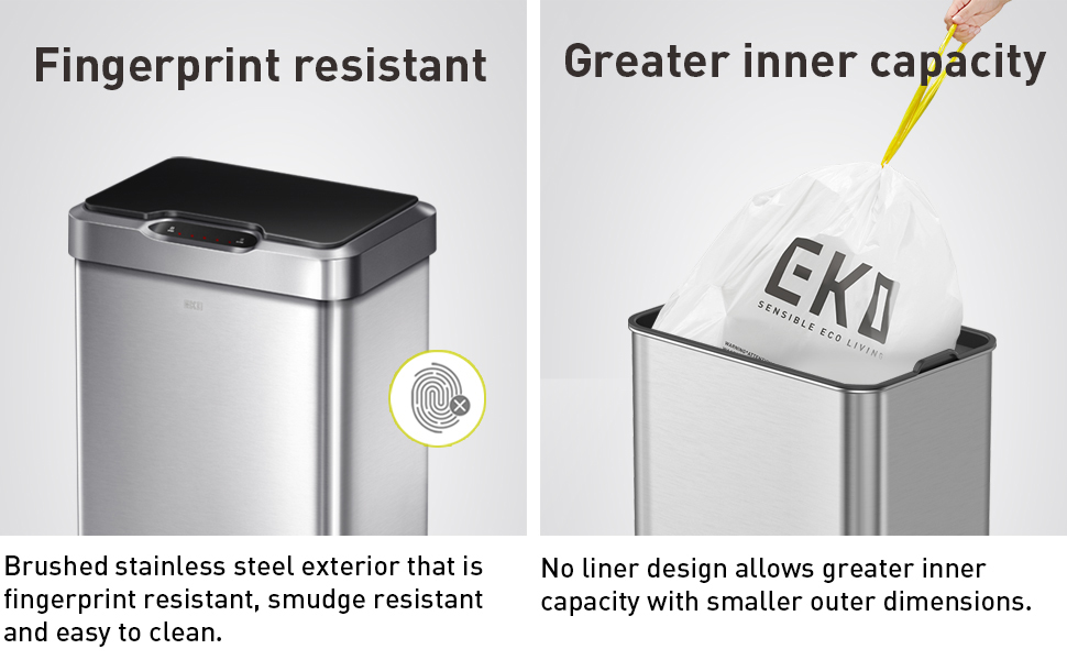 fingerprint proof stays clean, no liner for efficient capacity