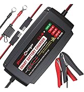 BMK 12V 5A Smart Battery Charger Portable Battery Maintainer with Detachable Alligator Rings Clip...