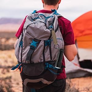 Paracord keychain with carabiner application