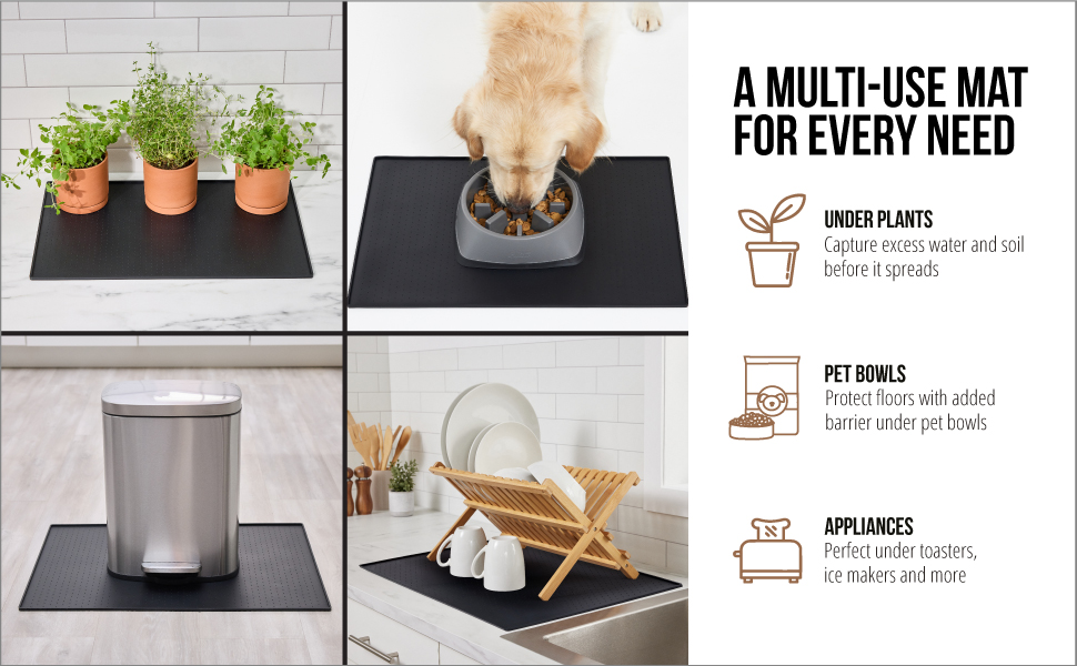 stain-resistant multifunctional mat for pet bowl and pet food