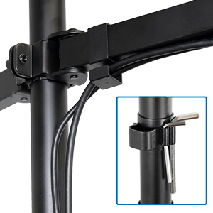 cable management, dual monitor stand