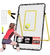 5-Angle Adjustable Volleyball Rebounder Net 7x4ft, Durable &amp; Portable Bounce Back Training Equipm...