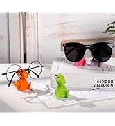 MOUGIGI Adorable Dinosaur Eyeglass Holder – Set of 4 Colorful Resin Display Stands for Eyewear St...