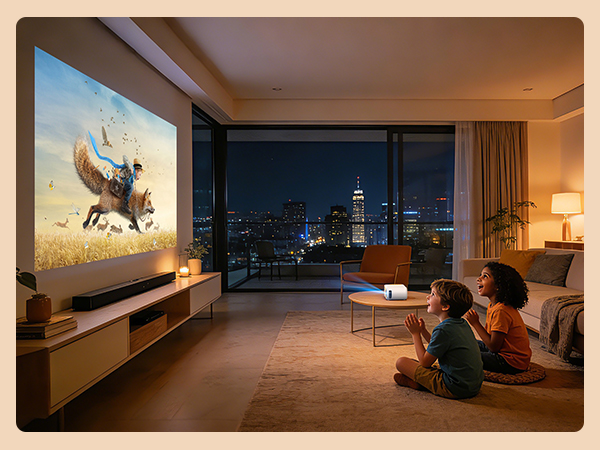 Mini Projector for Kids' Cartoon Watching in Living Room Home Theater