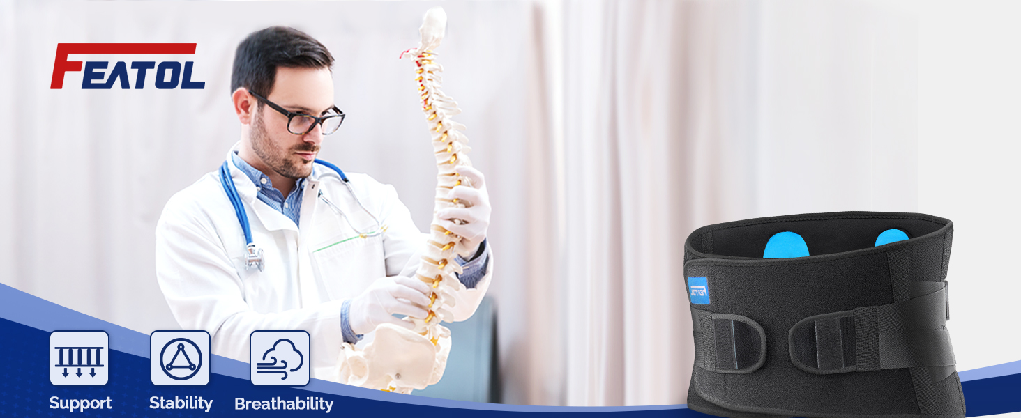 featol back brace for lower back pain for men and women, lifting, work