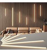 LED Recessed Lighting Kit for Wall Panels - GloryAir 6pcs Adhesive Wall Strip Lights for Interior...