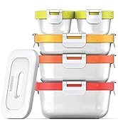 ZOKU - Nested Food Storage Containers with Freezer Pack, Leak Proof with Airtight Lids, for Sandw...
