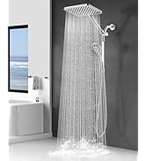 Dual Handheld Shower Head Combo, 2-in-1 Rain Shower Heads System Wide Rainfall Shower Head and 10...