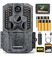 WOSPORTS Trail Camera – AI Auto-Sorts Photos &amp; Videos by Animal Type,48MP Photo &amp; 4K Video with S...