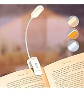 Gritin 16 LED Rechargeable Book Light for Reading in Bed- Eye Caring 3 Color Temperatures, Steple...