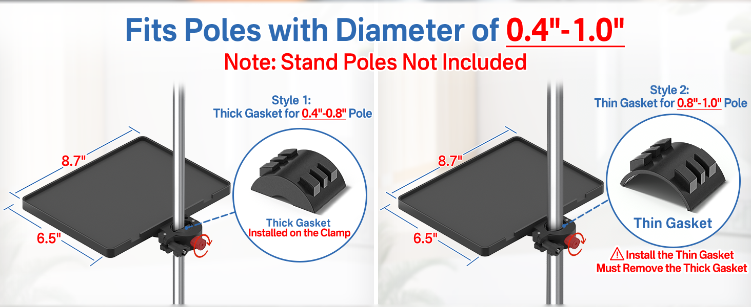 Fits Poles with Diameter of 0.4&amp;#34;-1.0&amp;#39;