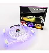 WFPOWER Cooling Fan Pad with RGB LED Backlight, Multi-Color Gaming Mood Light Cooler Stand with R...