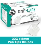 ONE-CARE Pen Tips - 32 Gauge x 8 mm, Universal Design with Optimal Skin-Contact - Sterile Pen Tip...