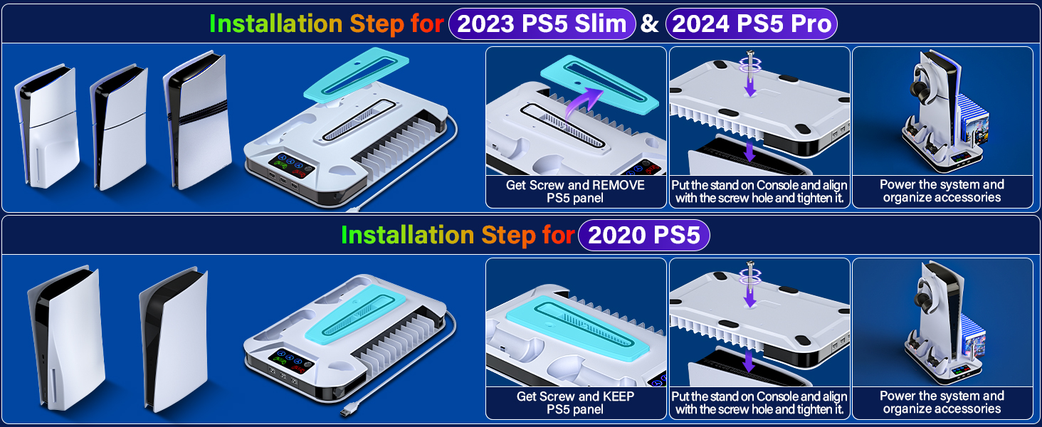 ps5 slim console cooling stand with cooling fan