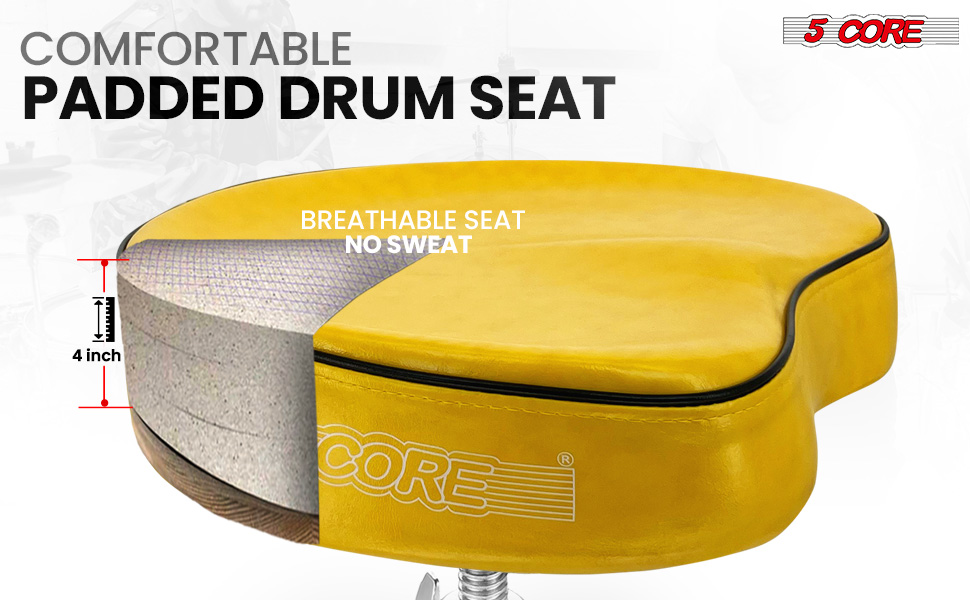 Yellow Drum Chair,Height Adjustable Heavy Duty Upgraded Drum Stool