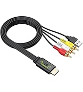 LiNKFOR RCA to HDMI Converter, 1080P AV to HDMI Converter, 16:9/4:3 Conversion Mini Composite CVB...