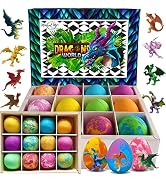 Bath Bombs for Kids with Toys Inside - Organic Bubble Bath Fizzies with Dragon Toy Surprises. Gen...