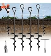 18" Long Ground Anchor, Heavy Duty Earth Anchors 18 inch Ground Anchors Screw in Kit with T-Handl...