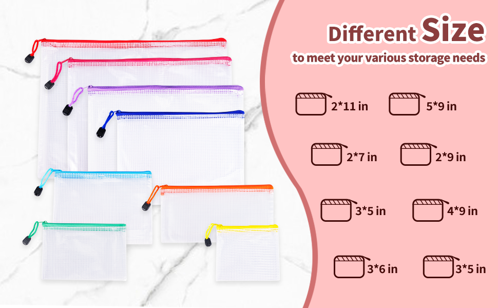 mesh zipper pouch bags