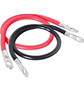 TOPDC 4 AWG Battery Cable 24-Inch Battery Inverter Cables Set All Copper Conductor Wire with 3/8"...