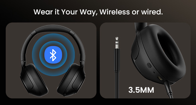 Bluetooth connection or 3.5mm audio cable