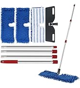 Microfiber Dust Mop for Hardwood Floors, Flat Mops for Floor Cleaning, Double-Sided Flip Mops wit...