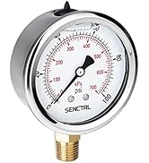 SENCTRL 100 Psi Lead-Free Glycerin Liquid Filled Low Pressure Gauge, 2.5