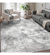 GENIMO Washable Area Rugs for Living Room, 8x10 Modern Non Slip Rugs, Low Pile Lightweight Soft P...