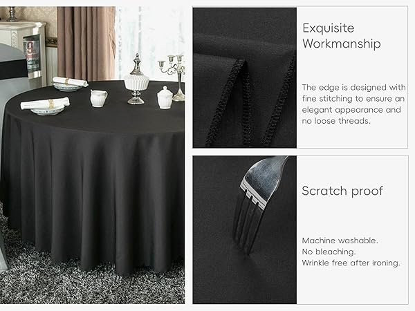 black round table cloth