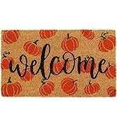 AnyDesign Fall Coir Doormat Welcome Pumpkins Door Mat Non-Slip Farmhouse Floor Mats Autumn Decora...