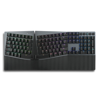 Perixx PERIBOARD-835BL Wireless Ergonomic Mechanical Keyboard - RGB Backlit - Low-Profile Blue Click...