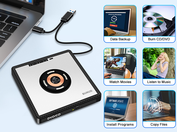 cd rom external drive laptop usb dvd drive dvd player burn cd/dvd drives rw fast charging