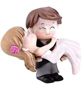 Lovers Bride Groom Statue, Wedding Cake Topper, Fairy Garden Miniature, Dollhouse Decoration, Cak...
