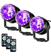 Litake UV Black Lights for Glow Party, 6W LED Disco Ball Strobe Lights for Dark Party Supplies, S...