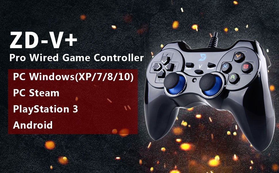 ZD-V+ Wired Gaming Controller for PC Windows(XP/7/8/10), Android and PS3