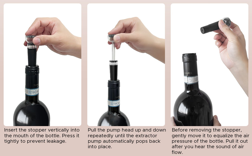 REUSABLE WINE BOTTLE STOPPER VACUUM