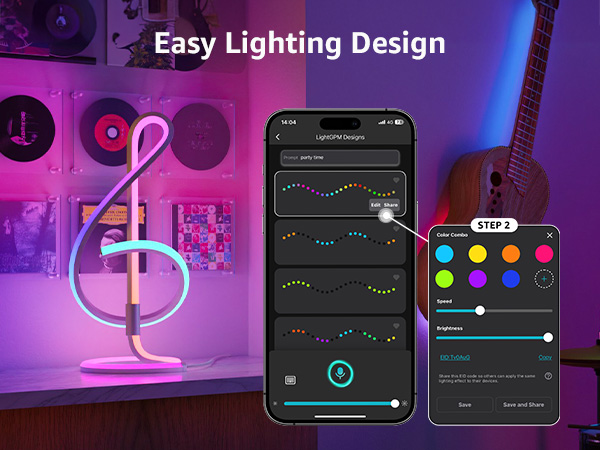 a photo of a music player and a guitar.