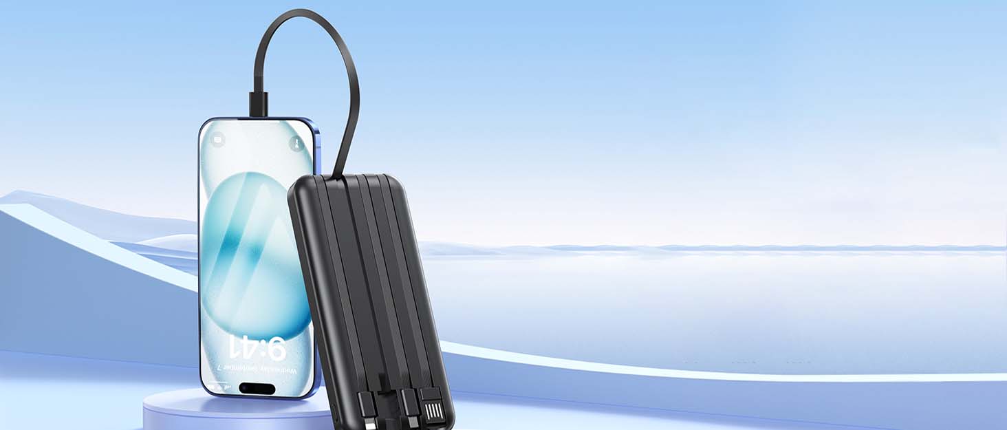 Portable Charger with Built in Cable