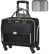 Ytonet Rolling Laptop Bag, Rolling Briefcase for Women with 4 Spinner Wheels, 17.3 Inch Rolling C...