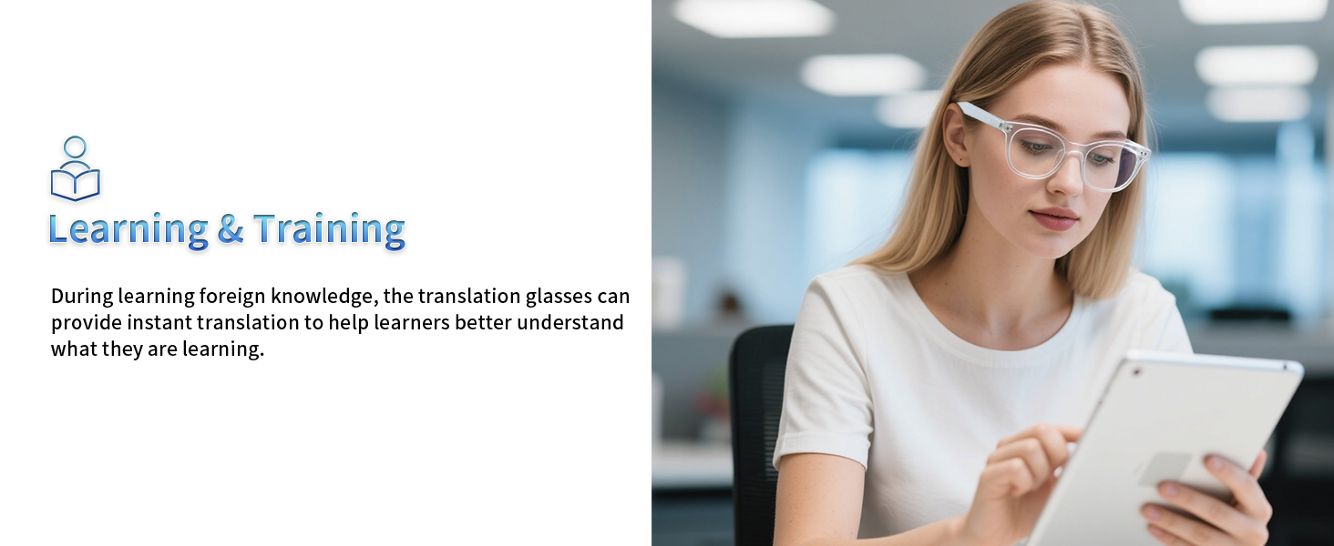 Smart AI translation glasses for men &amp;amp; women, photochromic glasses perfect for learning &amp;amp; training