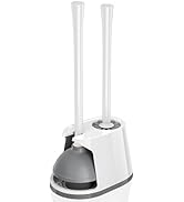 Toilet Plunger and Brush Set, Bowl Brush and Heavy Duty Toilet Plunger with Ventilated Holder, 2-...