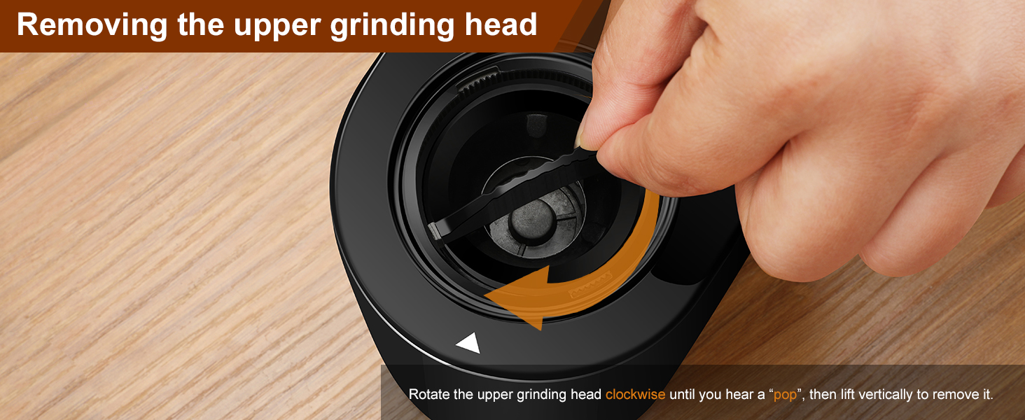 Removing the upper grinding head