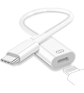 USB C to Lightning Headphone Audio Adapter, Type C Male to Female Lightning Earphone Converter wi...