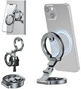 Double Magnetic Ring Phone Holder,Gym Magnetic Stand,Tripod Phone Mount with 1/4" Screw Compatibl...