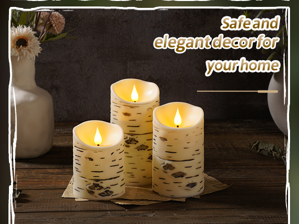 birch flameless candles