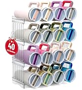 Water Bottle Organizer for Full Stanley 40 oz Tumbler with Handle, Cabinet Pantry Kitchen Organiz...