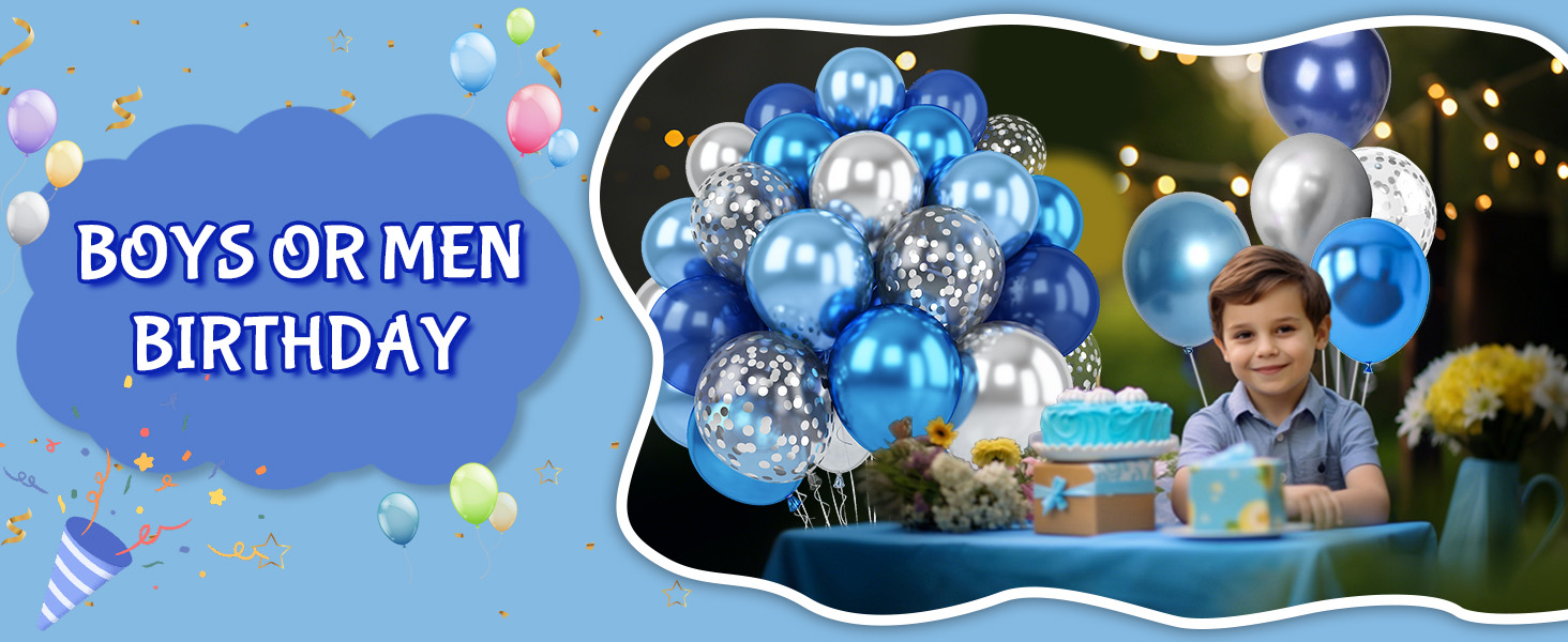 silver blue balloons