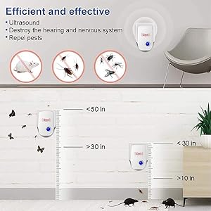 Ultrasonic pest repeller indoor coverage high frequency ultrasonic waves