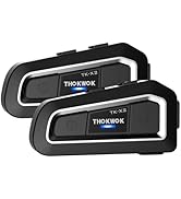 THOKWOK Motorcycle Bluetooth Headset Up to 3 Riders, TK-X2 1000m Helmet Bluetooth Intercom with N...
